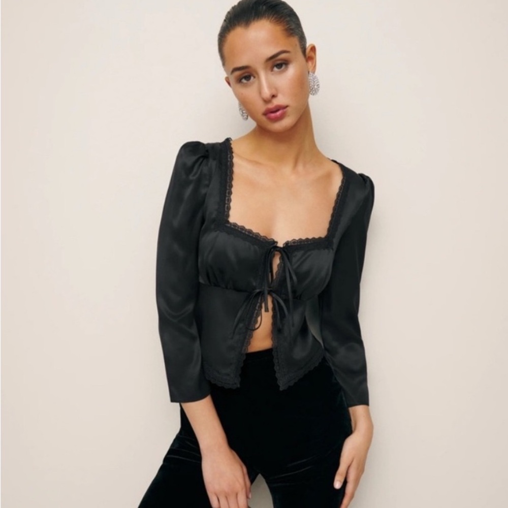 Reformation Lucinda 100% Silk Blouse